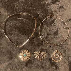 James Avery neck collars and 3 pendants